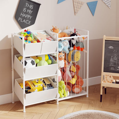 Toy Storage Organizer, Stuffed Animal Storage with 4 Removable Bins