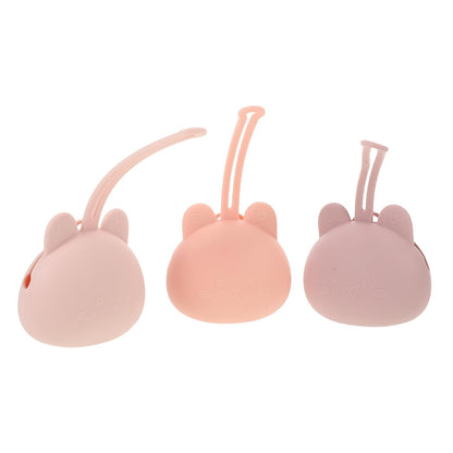 Silicone Pacifier Holder Case Portable Storage Box Dustproof Pacifier Pouch for Travel Nursery Organizer 3pcs Set in Pink and Purple