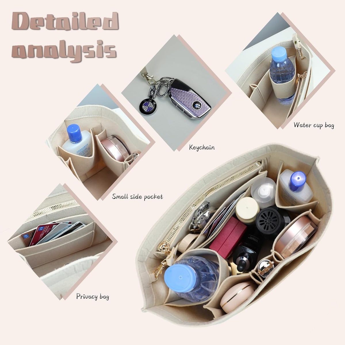 Insert Organizer For Long Champ Large Bag Women Purse Le Pliage organizer Insert 030beige-L