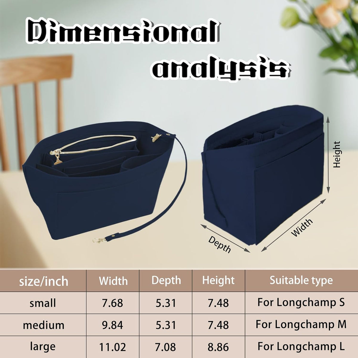 Insert Organizer For Long Champ Large Bag Women Purse Le Pliage organizer Insert 030beige-L