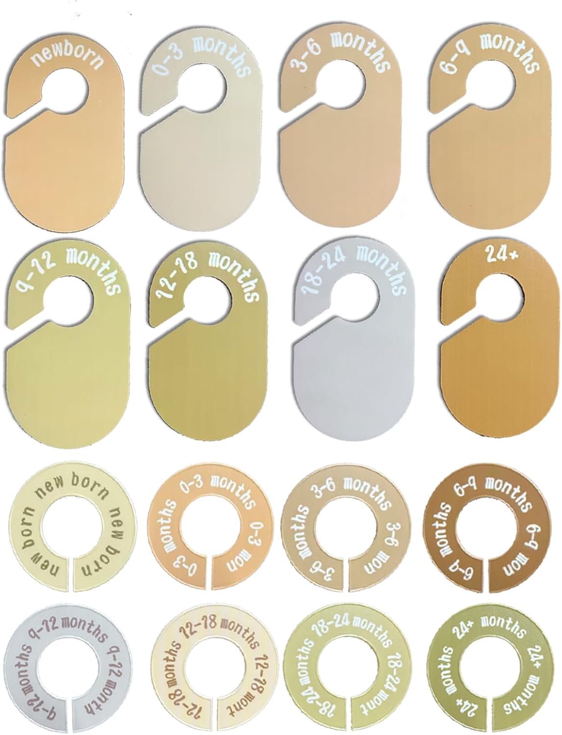 16PCS Baby Closet Dividers, Baby Clothes Organizer for Closet, Nursery Decor Hanger Dividers from Newborn to 24+ Months, Easily Organizing Little Baby Girls or Boys Room