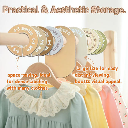 16PCS Baby Closet Dividers, Baby Clothes Organizer for Closet, Nursery Decor Hanger Dividers from Newborn to 24+ Months, Easily Organizing Little Baby Girls or Boys Room