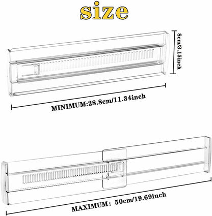12Pcs Drawer Dividers for Clothes,3.15" High 11.34"-19.69" clear