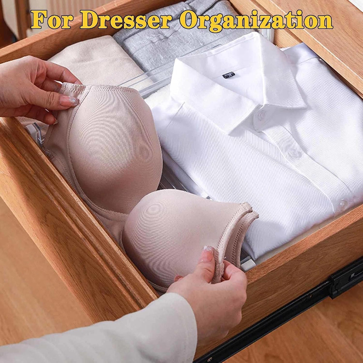 12Pcs Drawer Dividers for Clothes,3.15" High 11.34"-19.69" clear