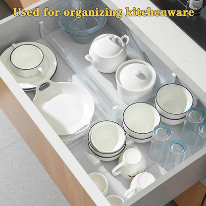 12Pcs Drawer Dividers for Clothes,3.15" High 11.34"-19.69" clear