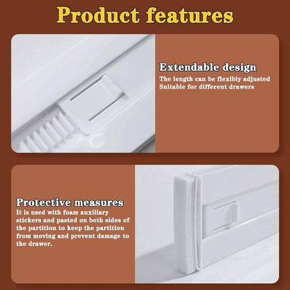 12Pcs Drawer Dividers for Clothes,3.15" High 11.34"-19.69" clear