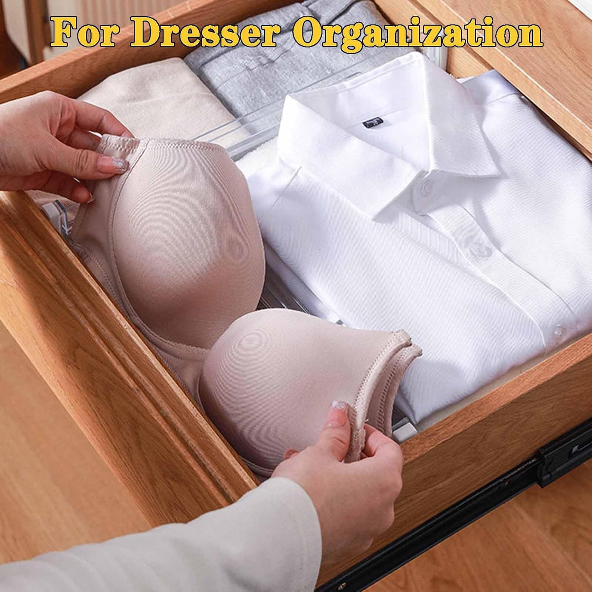 12Pcs Drawer Dividers for Clothes,3.15" High 11.34"-19.69" clear