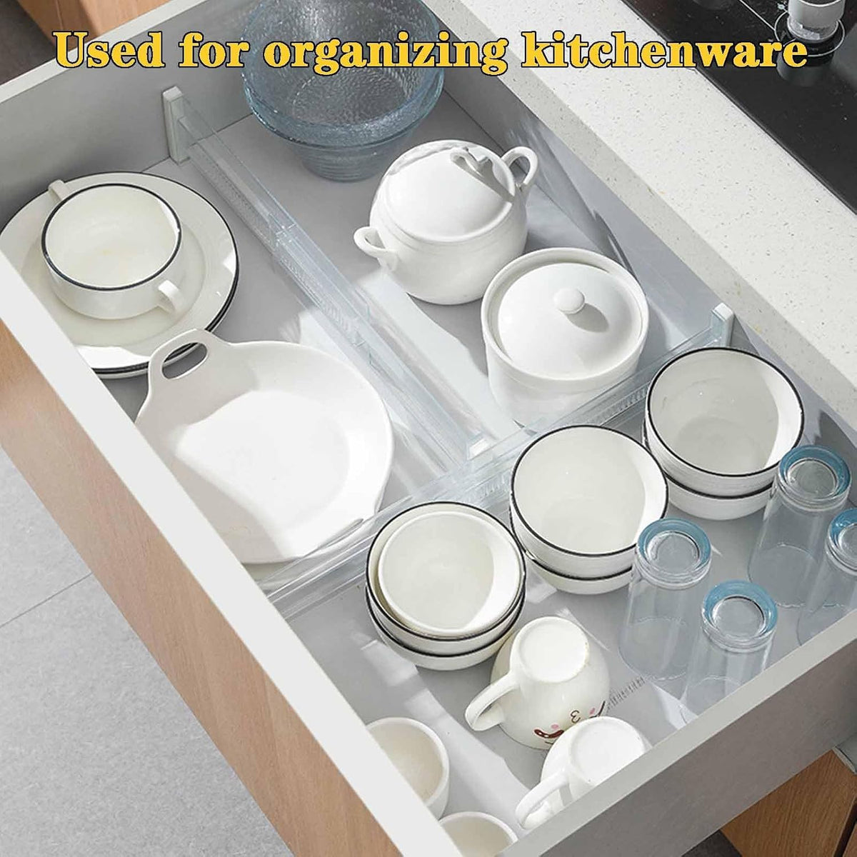 12Pcs Drawer Dividers for Clothes,3.15" High 11.34"-19.69" clear