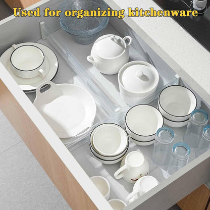 12Pcs Drawer Dividers for Clothes,3.15" High 11.34"-19.69" clear