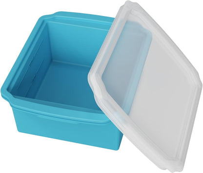 Food Grade Silicone Freezing Tray with Lid, 500ML Divided Soup Freezer Mold, Reusable Baby Food Storage Container Freeze Portion Tray for Broth Sauce Jelly Meal Prep