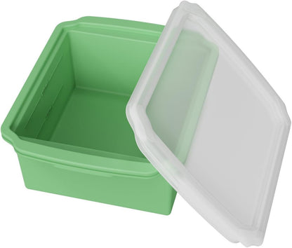 Food Grade Silicone Freezing Tray with Lid, 500ML Divided Soup Freezer Mold, Reusable Baby Food Storage Container Freeze Portion Tray for Broth Sauce Jelly Meal Prep