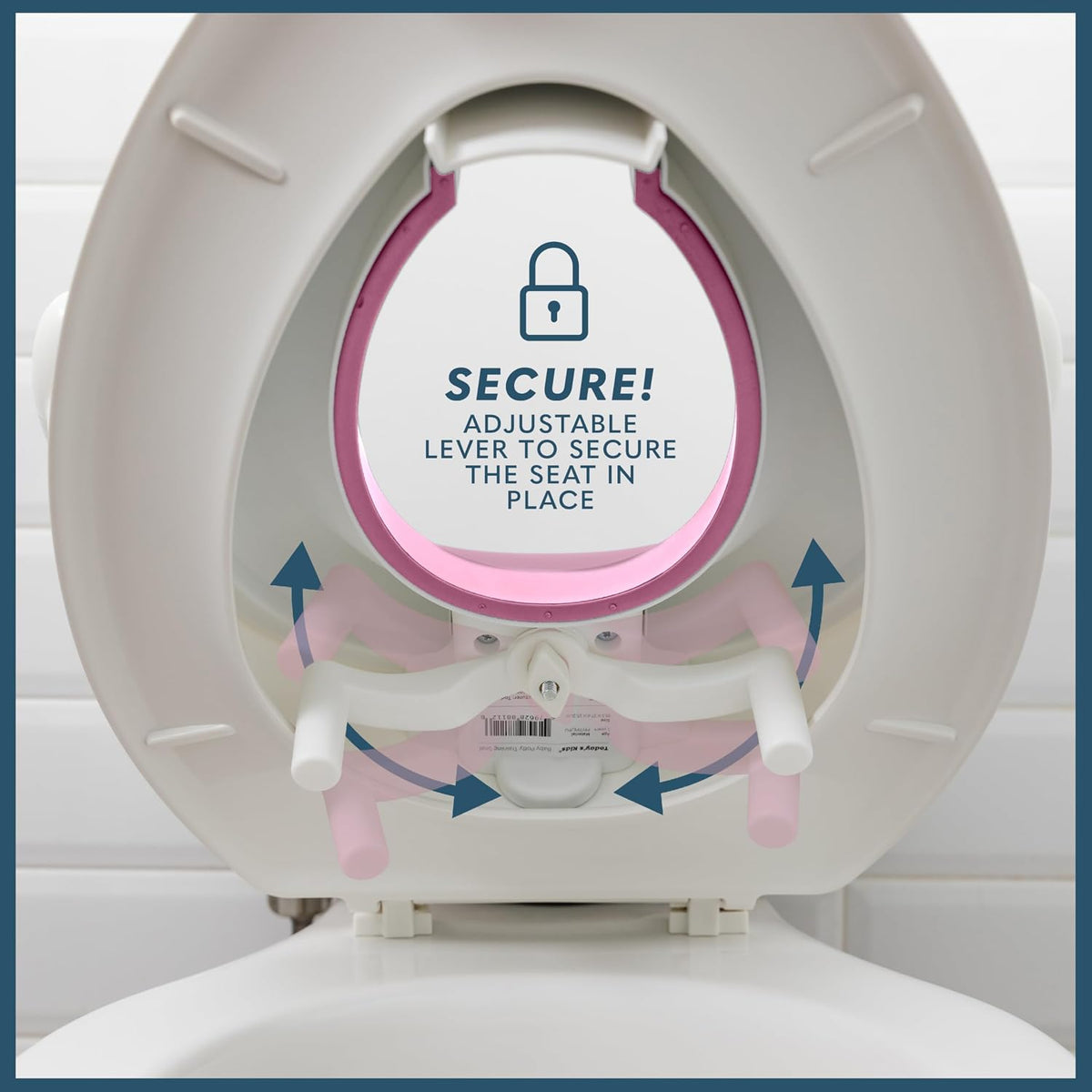 Anti-Slip Baby Training Toilet Seat for Toddlers - Comfortable & Soft Cushion, Secure Grip Handles - Splash Guard Design Potty Toddler Toilet Seat Attachment, Easy Storage Loop - Pink