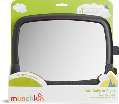 Pivot 360 Baby Car Mirror for Rear-Facing Car Seats, Black
