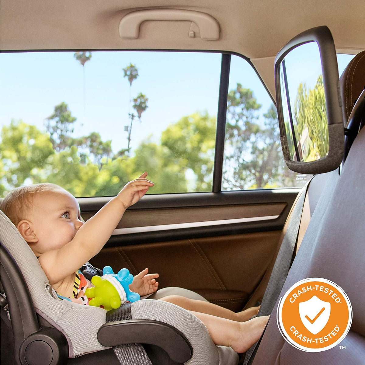 Pivot 360 Baby Car Mirror for Rear-Facing Car Seats, Black