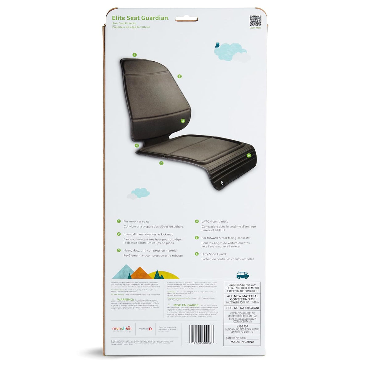 Elite Seat Guardian Car Seat Protector, Dark Grey