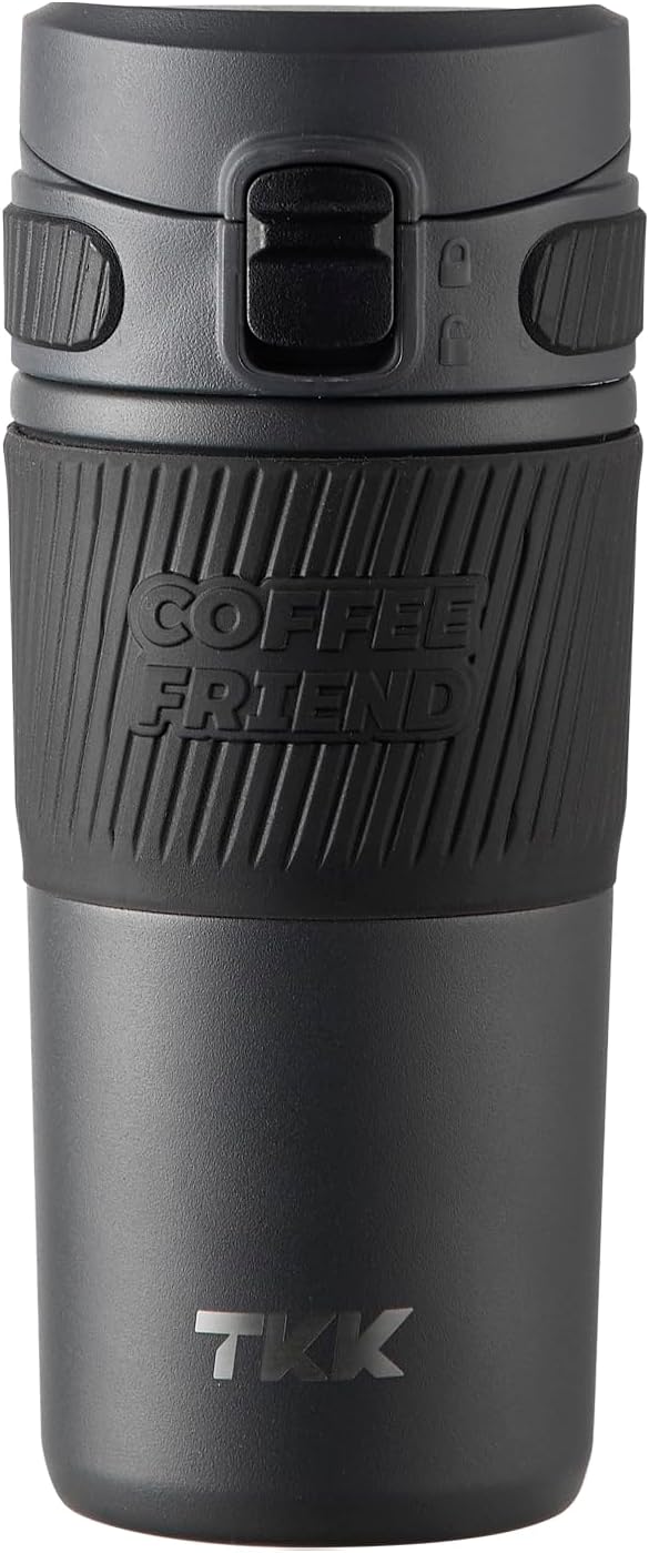 Coffee Travel Mug 15 oz Insulated Stainless Steel Cup with Flip Lid, Leak Proof Bottle for Tea & Drinks, Dishwasher Safe, Slate Grey