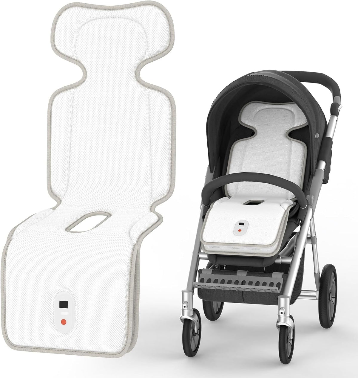 Baby Stroller Cooling Pad with 2 Built-in Blower Up to 10H MAX 10000 mAh Rechargeable 3 Speed Adjustable Car Seat Liner Cooling Cushion for Toddler Outdoors Summer Baby Essentials