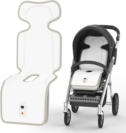 Baby Stroller Cooling Pad with 2 Built-in Blower Up to 10H MAX 10000 mAh Rechargeable 3 Speed Adjustable Car Seat Liner Cooling Cushion for Toddler Outdoors Summer Baby Essentials