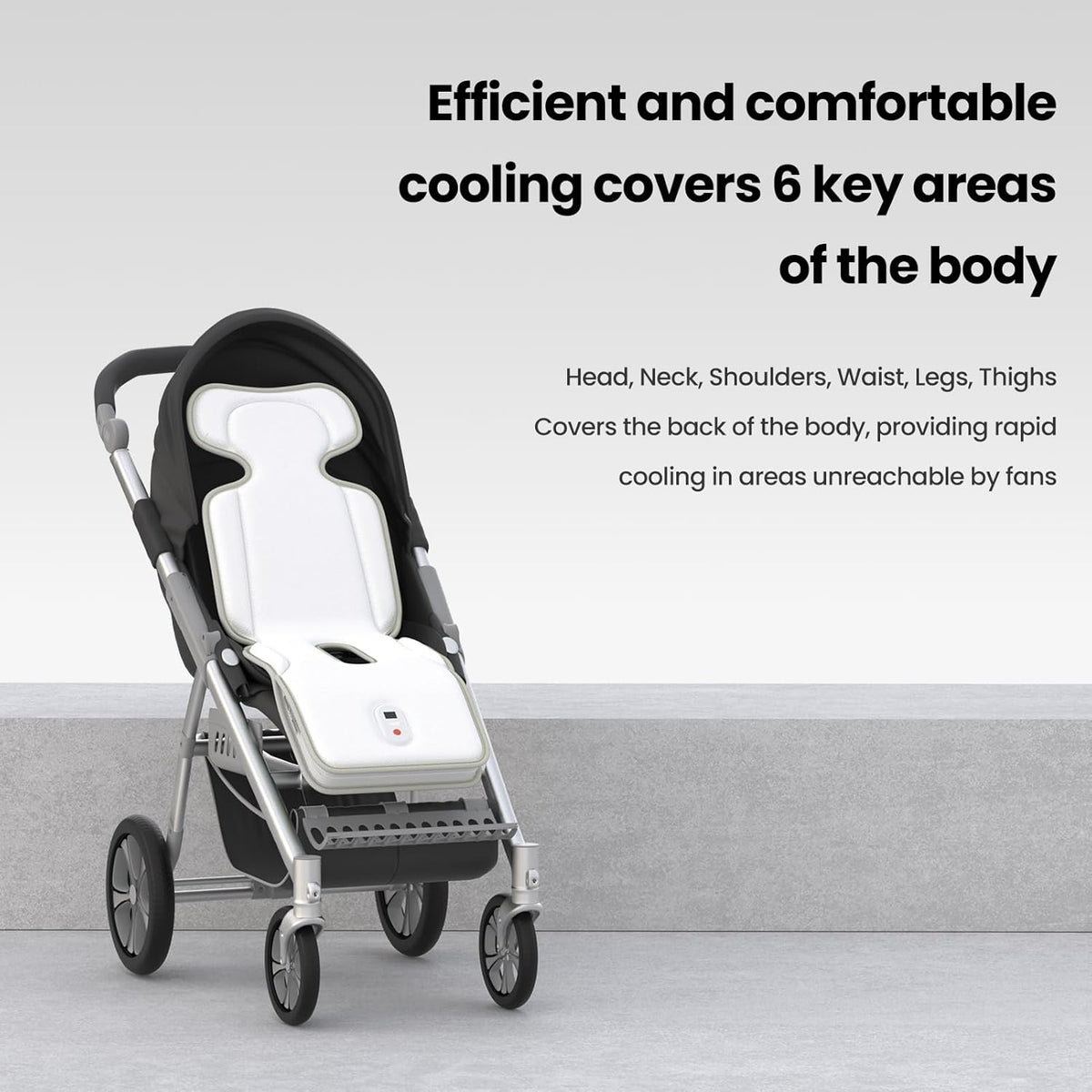 Baby Stroller Cooling Pad with 2 Built-in Blower Up to 10H MAX 10000 mAh Rechargeable 3 Speed Adjustable Car Seat Liner Cooling Cushion for Toddler Outdoors Summer Baby Essentials