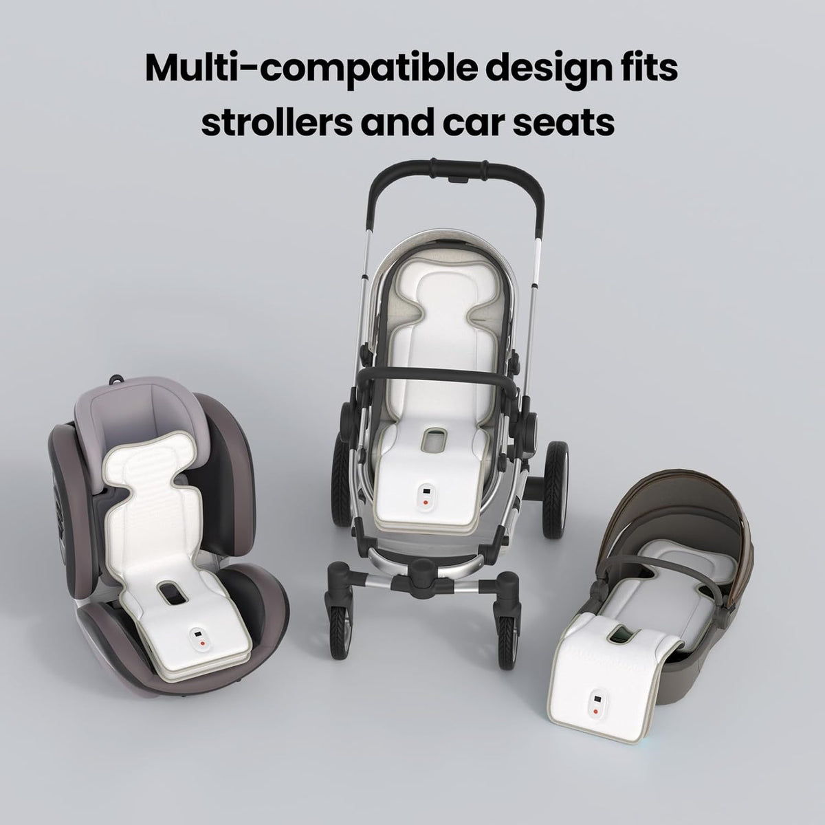 Baby Stroller Cooling Pad with 2 Built-in Blower Up to 10H MAX 10000 mAh Rechargeable 3 Speed Adjustable Car Seat Liner Cooling Cushion for Toddler Outdoors Summer Baby Essentials