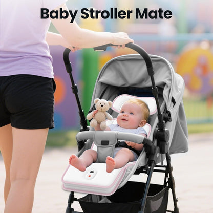 Baby Stroller Cooling Pad with 2 Built-in Blower Up to 10H MAX 10000 mAh Rechargeable 3 Speed Adjustable Car Seat Liner Cooling Cushion for Toddler Outdoors Summer Baby Essentials