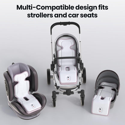 Baby Stroller Cooling Pad with 2 Built-in Blower Up to 10H MAX 10000 mAh Rechargeable 3 Speed Adjustable Car Seat Liner Cooling Cushion for Toddler Outdoors Summer Baby Essentials