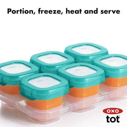 Baby Blocks Freezer Storage Containers Teal (2 Oz and 4 Oz)