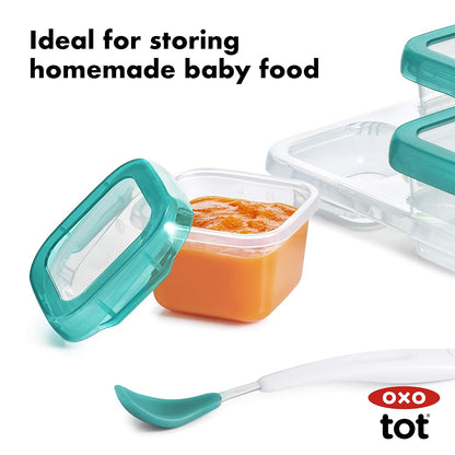 Baby Blocks Freezer Storage Containers Teal (2 Oz and 4 Oz)