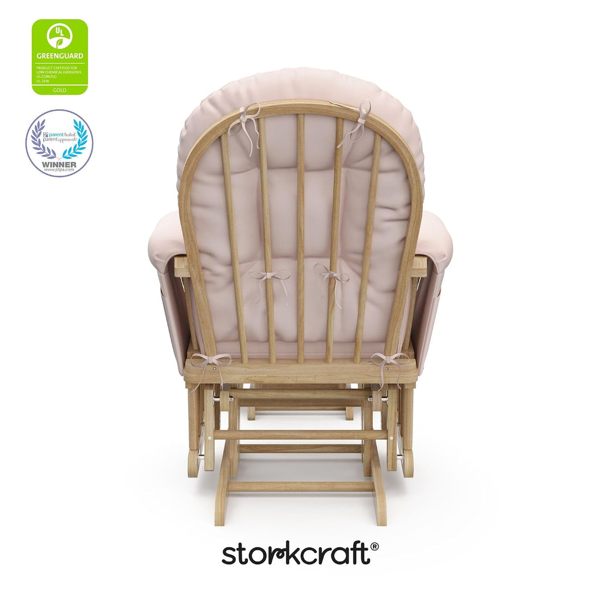 Premium Hoop Glider & Ottoman, Natural/Pink - Colors B