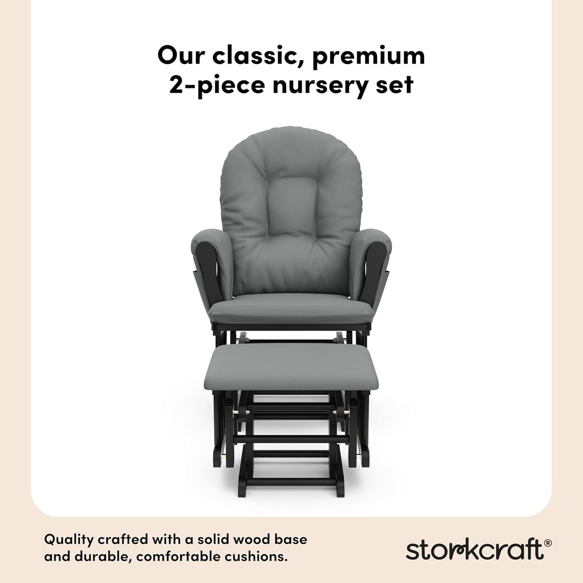 Premium Hoop Glider & Ottoman, Natural/Pink - Colors B