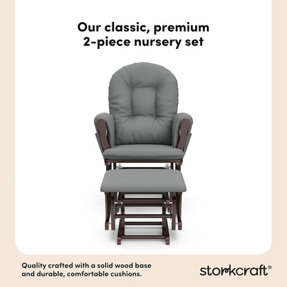 Premium Hoop Glider & Ottoman, Natural/Pink - Colors B