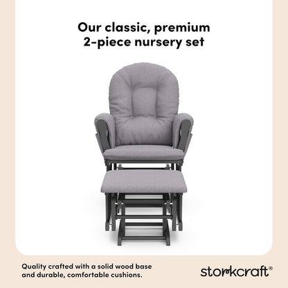 Premium Hoop Glider & Ottoman, Natural/Pink - Colors B