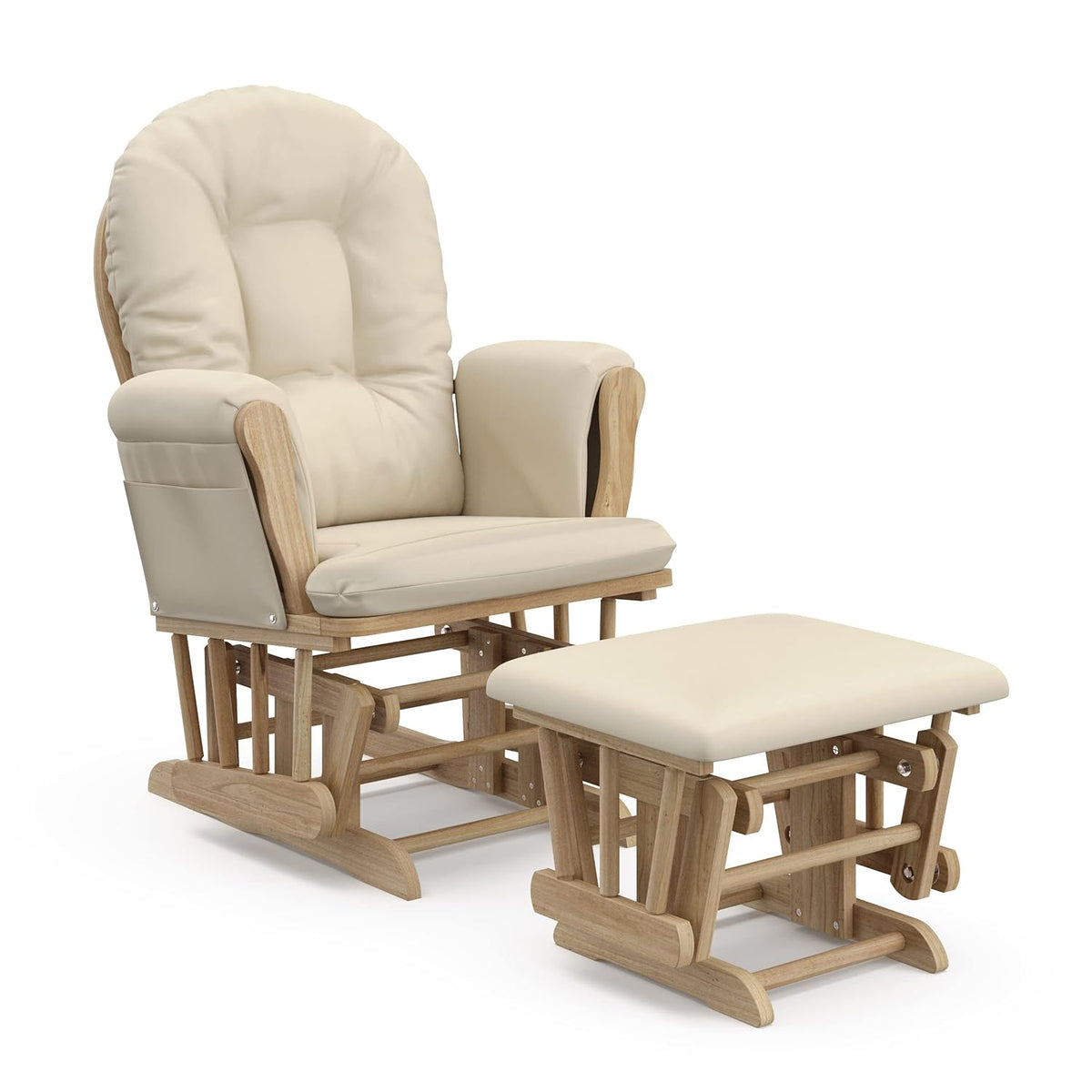 Premium Hoop Glider & Ottoman, Natural/Pink - Colors B