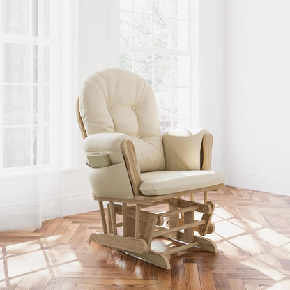 Premium Hoop Glider & Ottoman, Natural/Pink - Colors B