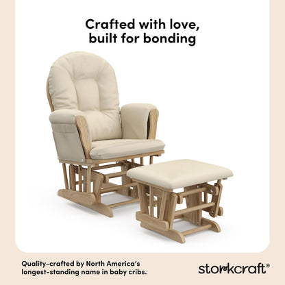 Premium Hoop Glider & Ottoman, Natural/Pink - Colors B