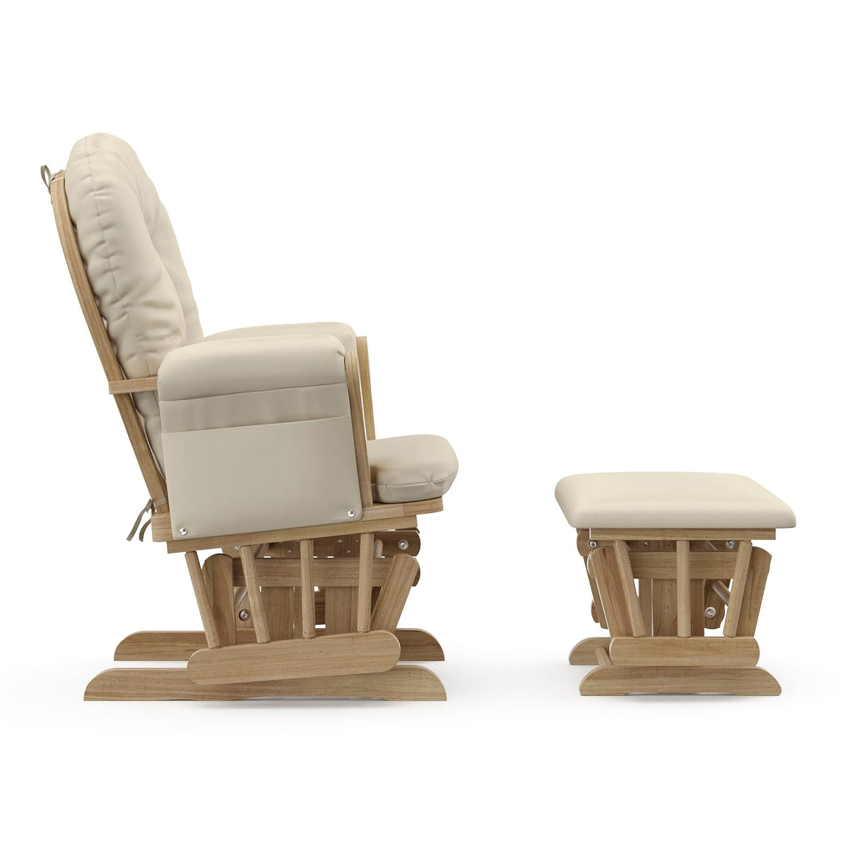 Premium Hoop Glider & Ottoman, Natural/Pink - Colors B