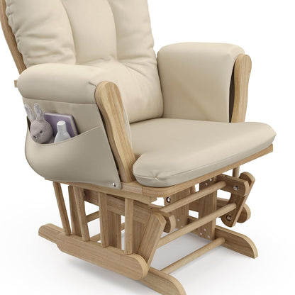 Premium Hoop Glider & Ottoman, Natural/Pink - Colors B