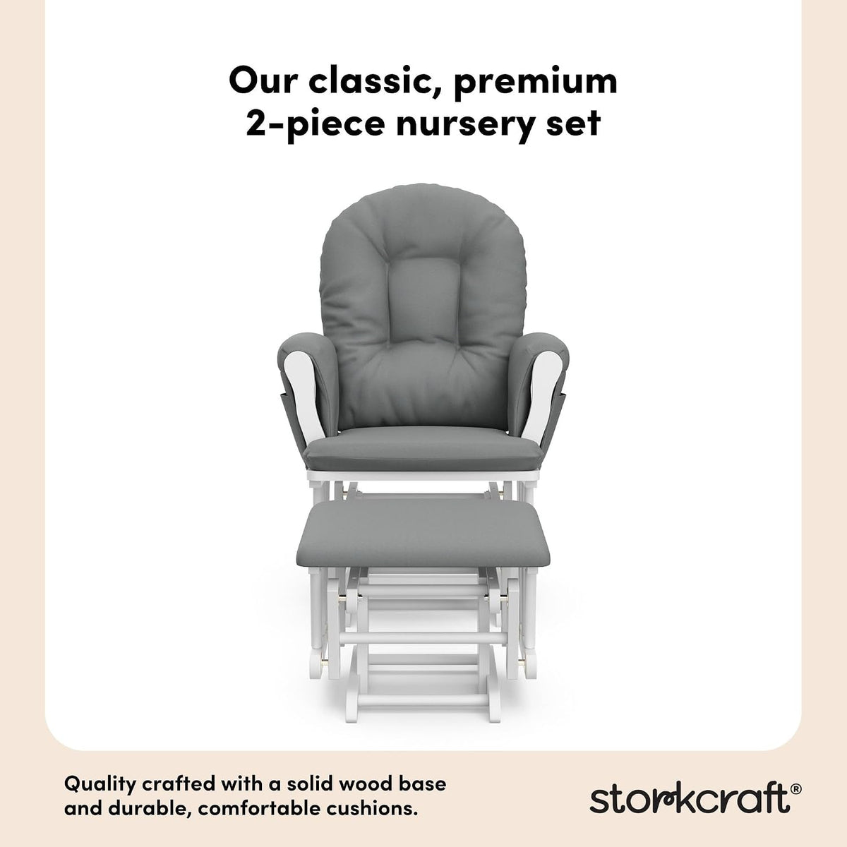 Premium Hoop Glider & Ottoman, Natural/Pink - Colors B