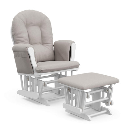 Premium Hoop Glider & Ottoman, Natural/Pink - Colors B
