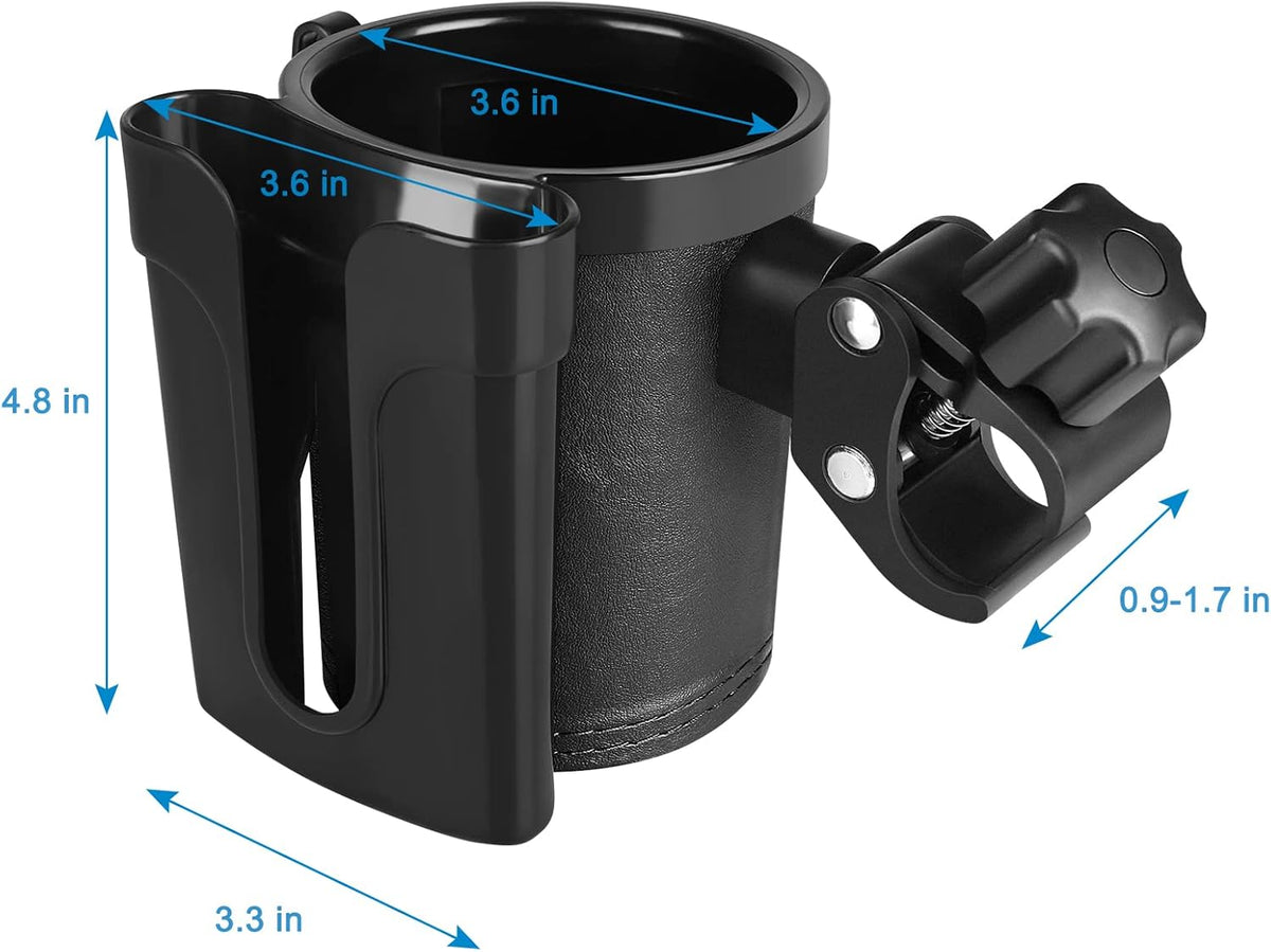 Stroller Cup Holder with Phone Keys Holder, 3-in-1 Universal Cup Holder, Drinks Bottle Holder for Stroller, Bike, Wheelchair, Walker, Scooter