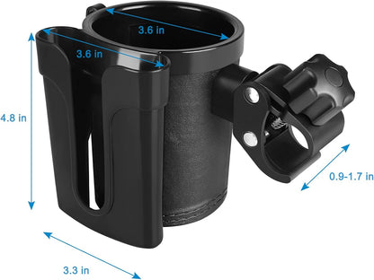 Stroller Cup Holder with Phone Keys Holder, 3-in-1 Universal Cup Holder, Drinks Bottle Holder for Stroller, Bike, Wheelchair, Walker, Scooter