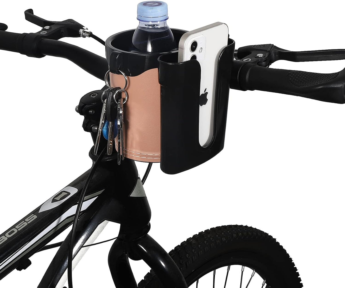 Stroller Cup Holder with Phone Keys Holder, 3-in-1 Universal Cup Holder, Drinks Bottle Holder for Stroller, Bike, Wheelchair, Walker, Scooter