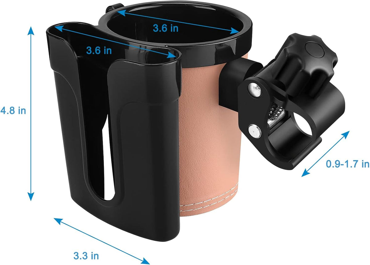 Stroller Cup Holder with Phone Keys Holder, 3-in-1 Universal Cup Holder, Drinks Bottle Holder for Stroller, Bike, Wheelchair, Walker, Scooter
