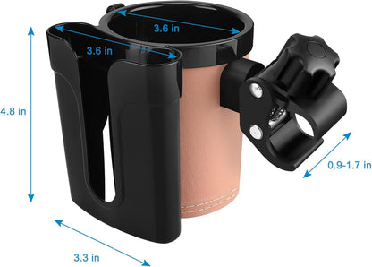 Stroller Cup Holder with Phone Keys Holder, 3-in-1 Universal Cup Holder, Drinks Bottle Holder for Stroller, Bike, Wheelchair, Walker, Scooter