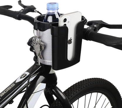 Stroller Cup Holder with Phone Keys Holder, 3-in-1 Universal Cup Holder, Drinks Bottle Holder for Stroller, Bike, Wheelchair, Walker, Scooter