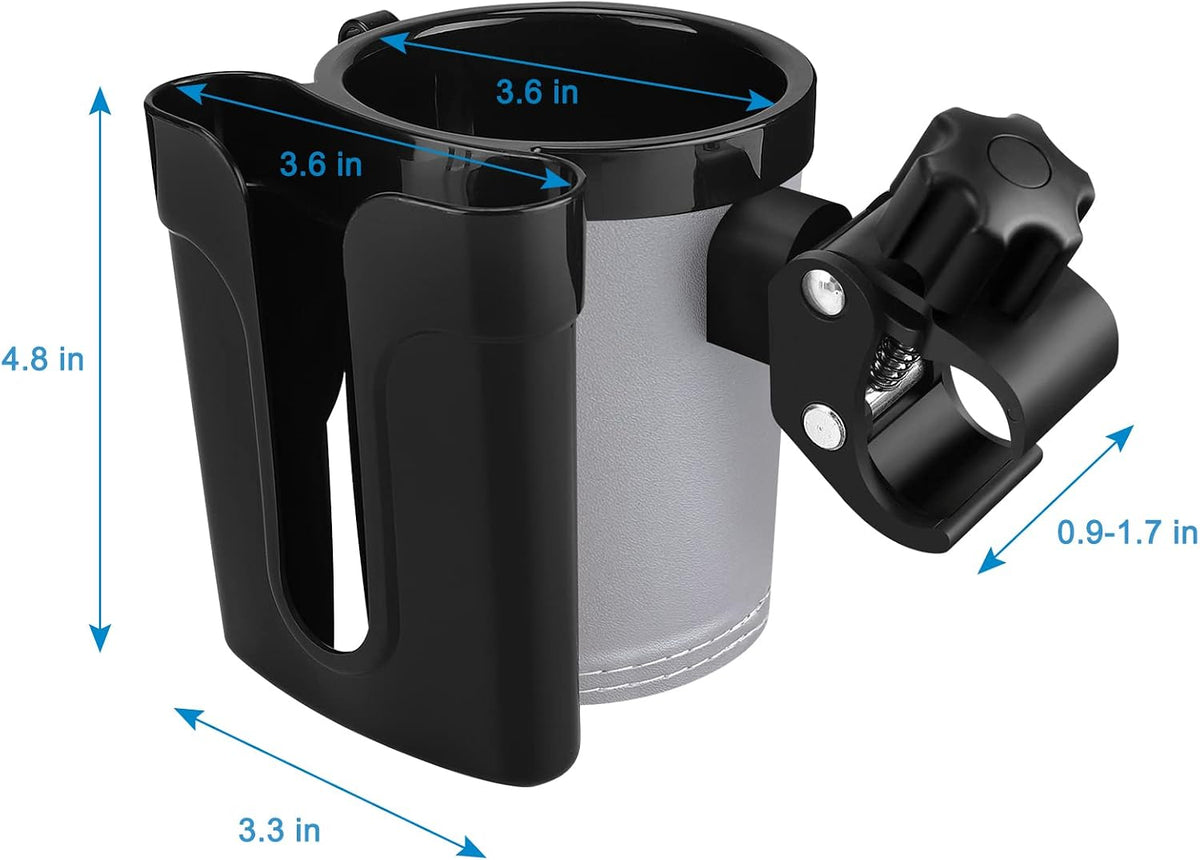 Stroller Cup Holder with Phone Keys Holder, 3-in-1 Universal Cup Holder, Drinks Bottle Holder for Stroller, Bike, Wheelchair, Walker, Scooter
