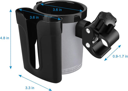 Stroller Cup Holder with Phone Keys Holder, 3-in-1 Universal Cup Holder, Drinks Bottle Holder for Stroller, Bike, Wheelchair, Walker, Scooter