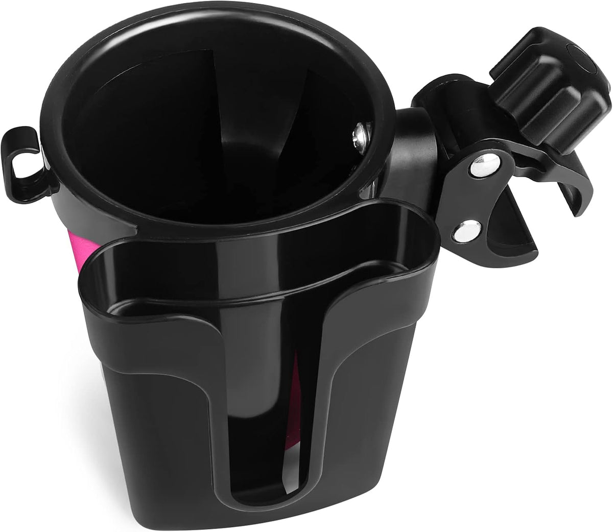 Stroller Cup Holder with Phone Keys Holder, 3-in-1 Universal Cup Holder, Drinks Bottle Holder for Stroller, Bike, Wheelchair, Walker, Scooter