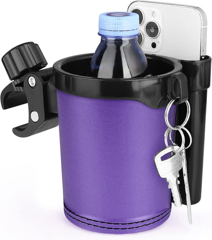 Stroller Cup Holder with Phone Keys Holder, 3-in-1 Universal Cup Holder, Drinks Bottle Holder for Stroller, Bike, Wheelchair, Walker, Scooter