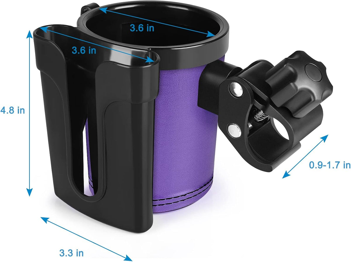 Stroller Cup Holder with Phone Keys Holder, 3-in-1 Universal Cup Holder, Drinks Bottle Holder for Stroller, Bike, Wheelchair, Walker, Scooter